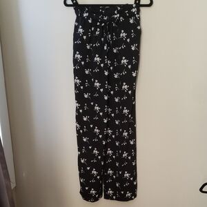 Floral Black Women's Pants